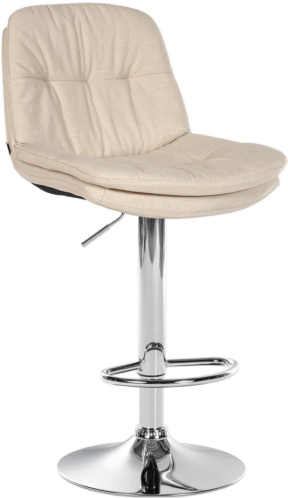 CLP Barhocker Laurel mit Stoffbezug, Barstuhl höhenverstellbar, drehbar, gepolstert, mit Fußstütze und Rückenlehne,