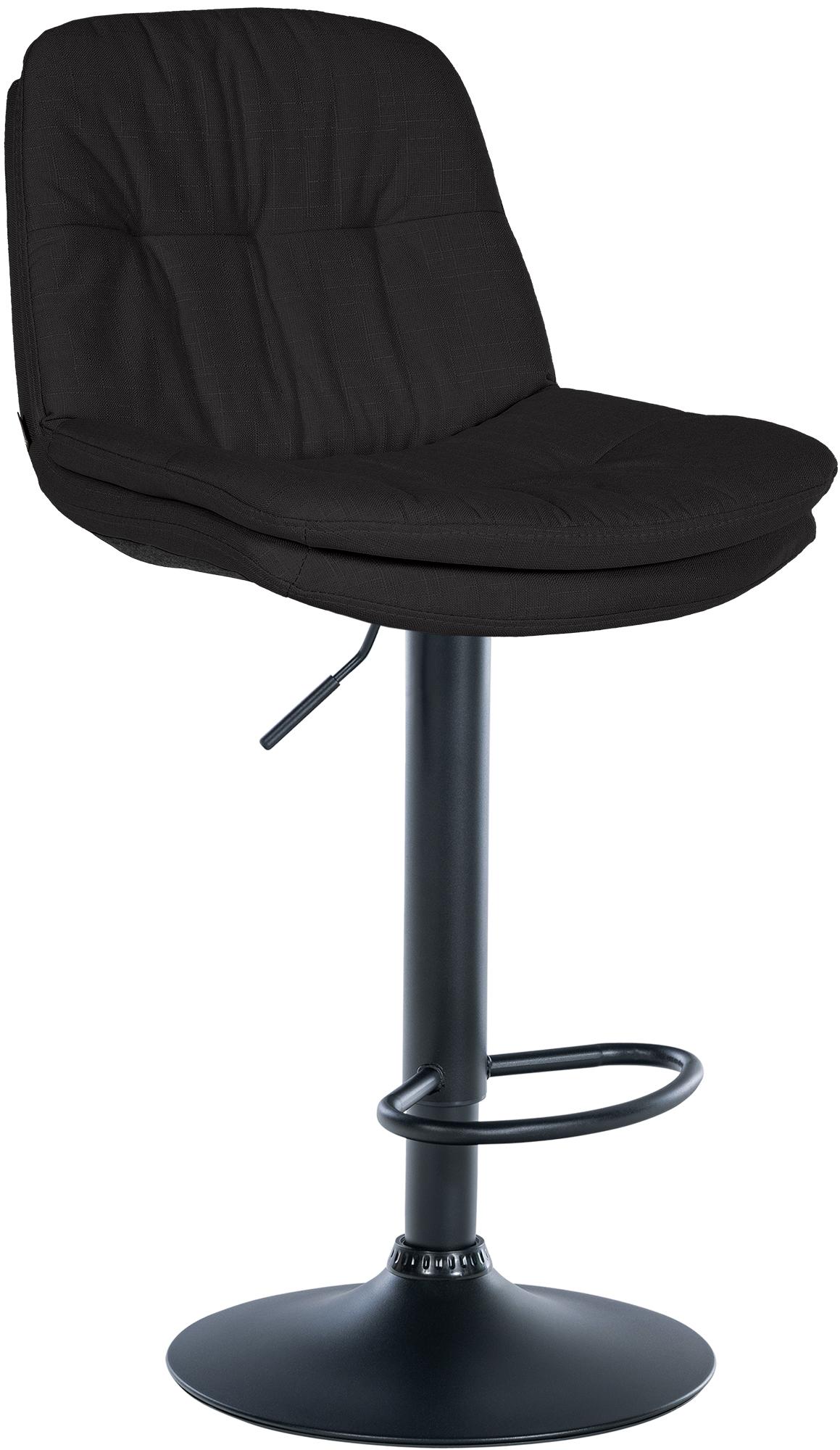 CLP Barhocker Laurel mit Stoffbezug I Barstuhl h&ouml;henverstellbar und drehbar I gepolsterter Tresenhocker mit Fu&szlig;st&uuml;tze und R&uuml;ckenlehne 