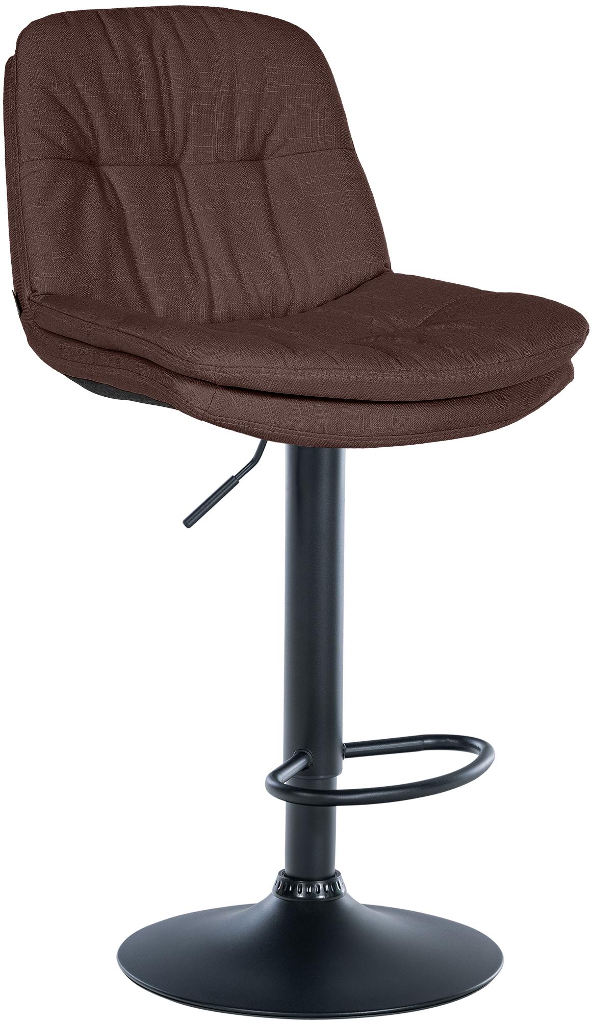 CLP Barhocker Laurel mit Stoffbezug I Barstuhl h&ouml;henverstellbar und drehbar I gepolsterter Tresenhocker mit Fu&szlig;st&uuml;tze und R&uuml;ckenlehne 