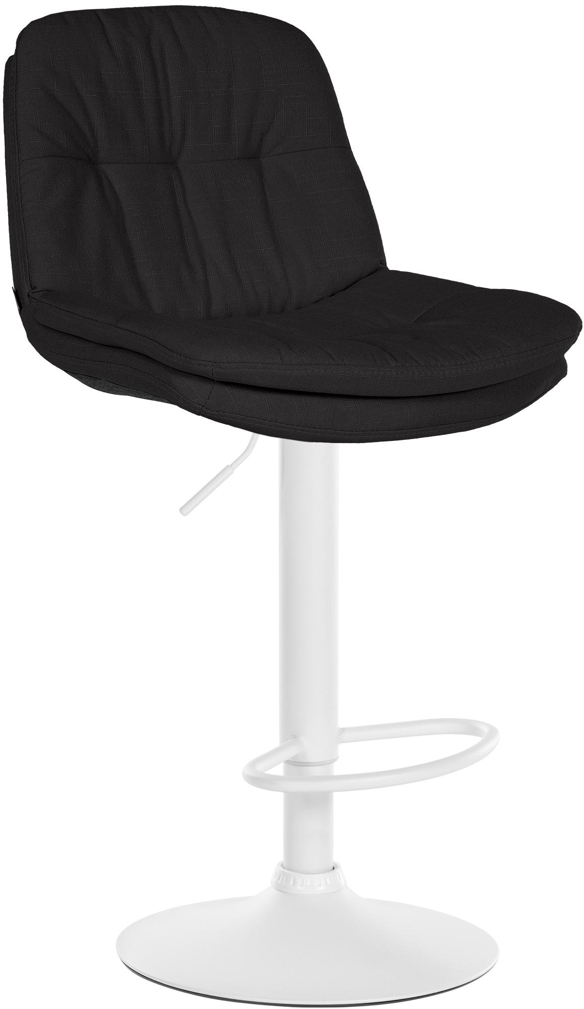 CLP Barhocker Laurel mit Stoffbezug I Barstuhl h&ouml;henverstellbar und drehbar I gepolsterter Tresenhocker mit Fu&szlig;st&uuml;tze und R&uuml;ckenlehne 