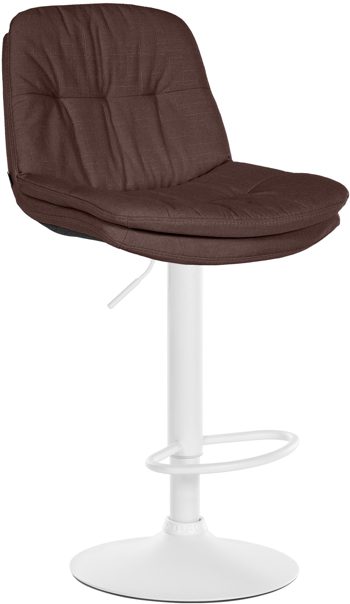 CLP Barhocker Laurel mit Stoffbezug I Barstuhl h&ouml;henverstellbar und drehbar I gepolsterter Tresenhocker mit Fu&szlig;st&uuml;tze und R&uuml;ckenlehne 