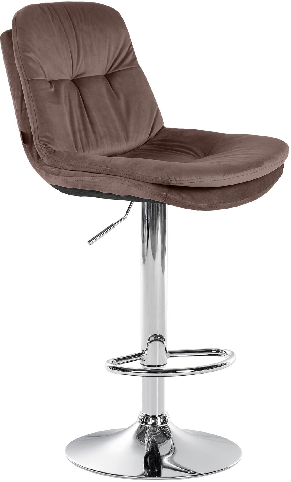 CLP Barhocker Laurel Samt chrom Farbe: braun, Material Gestell: Metall in Chromoptik