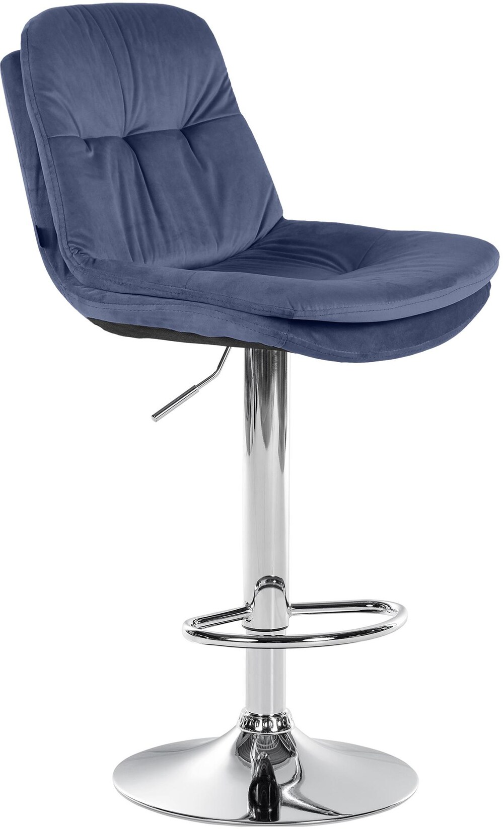 CLP Barhocker Laurel Samt chrom Farbe: blau, Material Gestell: Metall in Chromoptik