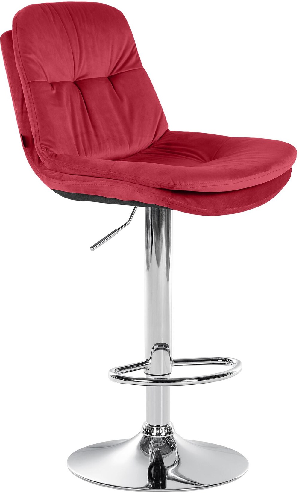 CLP Barhocker Laurel Samt chrom Farbe: rot, Material Gestell: Metall in Chromoptik