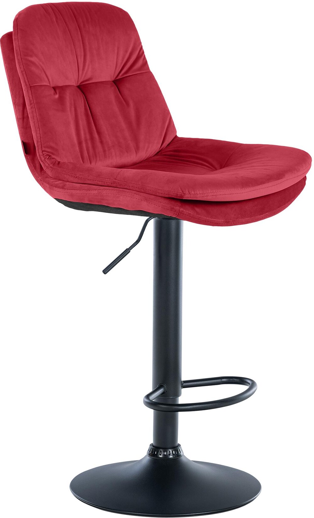 CLP Barhocker Laurel Samt schwarz Farbe: rot, Material Gestell: Metall matt schwarz