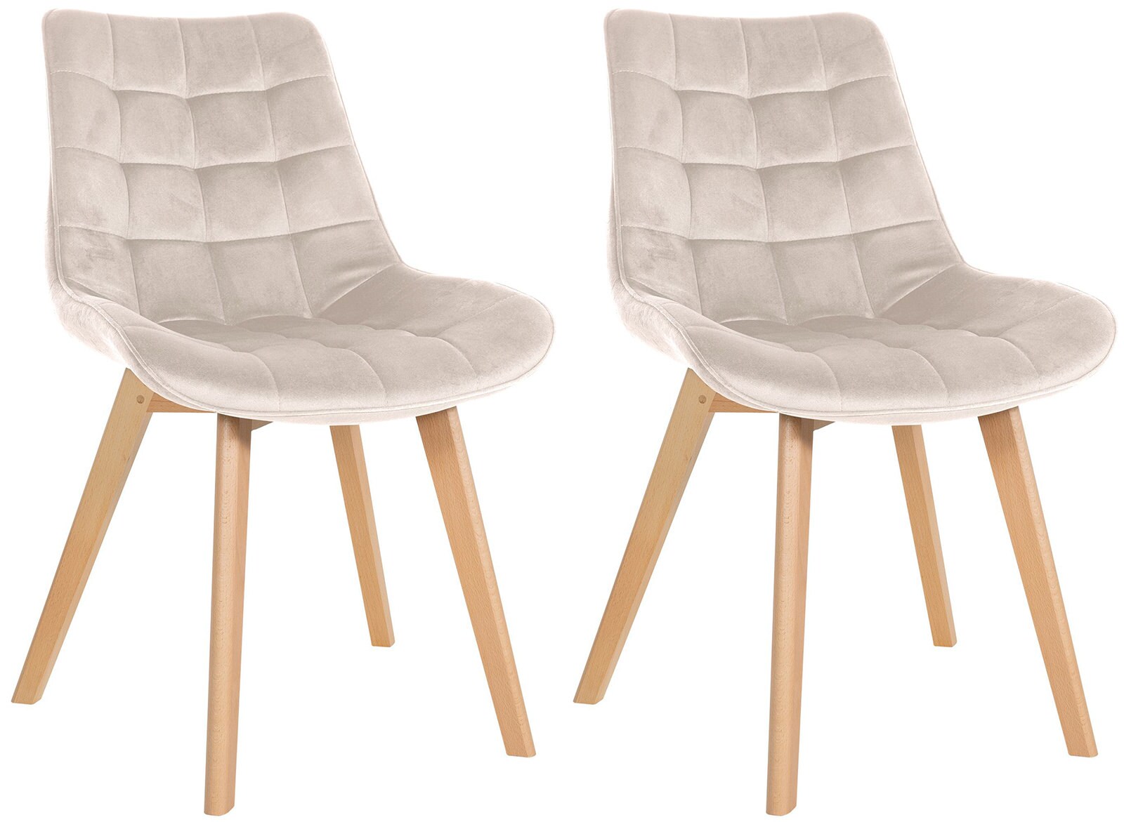 CLP 2er Set Stühle Brook Samt Farbe: creme