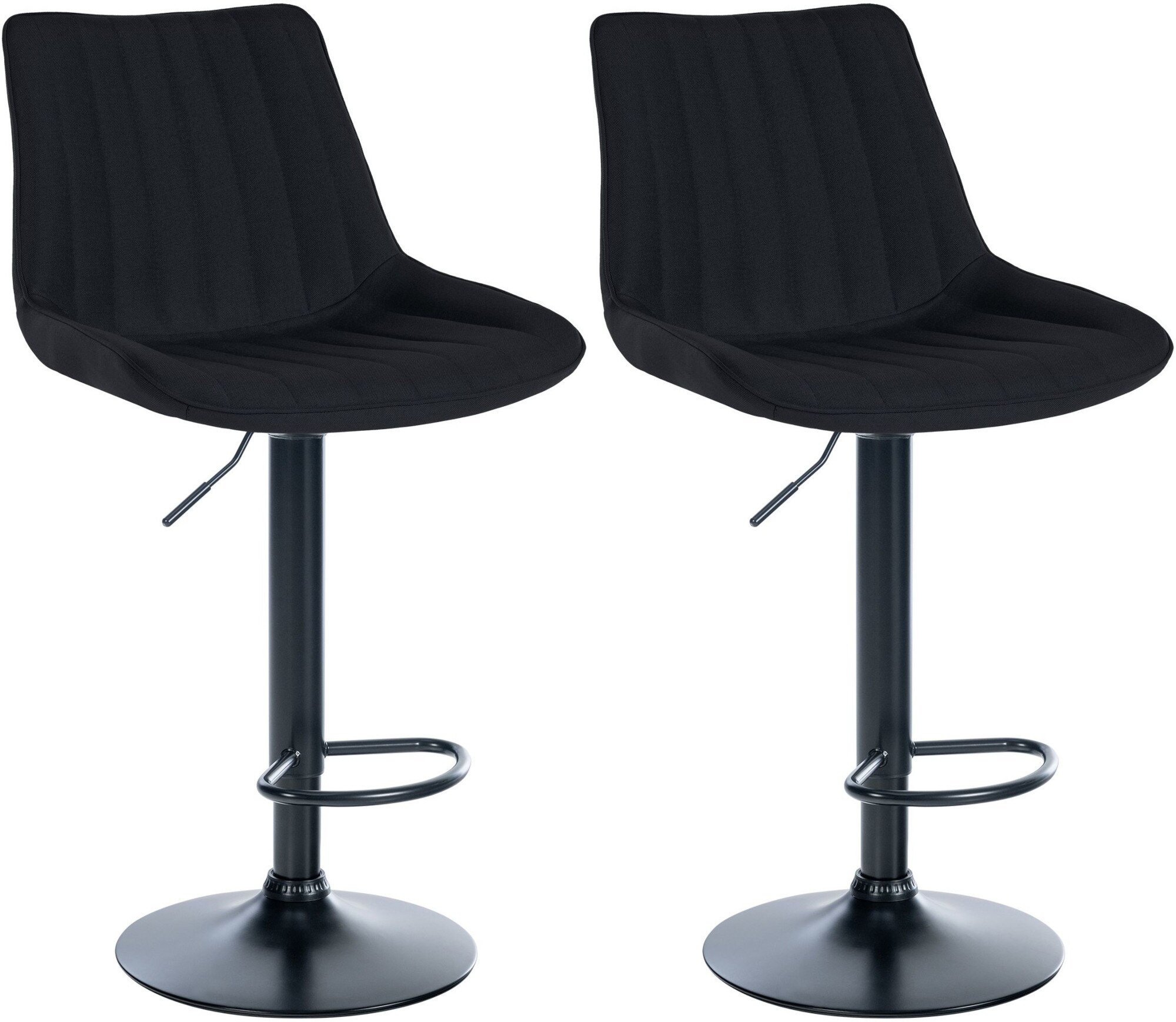CLP 2er Set Barhocker Toni Stoff I H&ouml;henverstellbarer Barstuhl Mit Metallgestell I Thekenhocker Mit Integrierter Fu&szlig;st&uuml;tze 