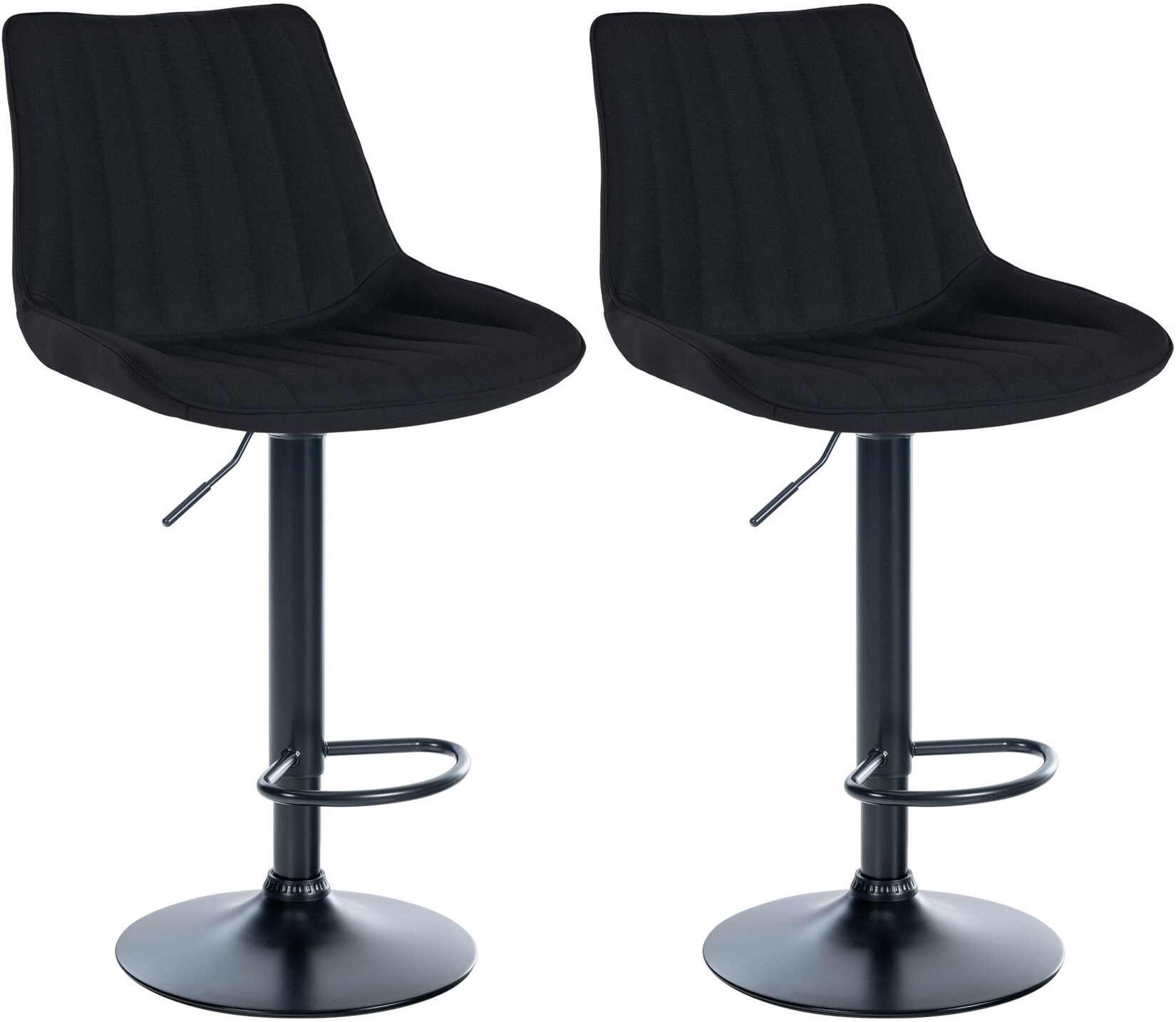 CLP 2er Set Barhocker Toni Stoff schwarz Farbe: schwarz, Material Gestell: Metall matt schwarz