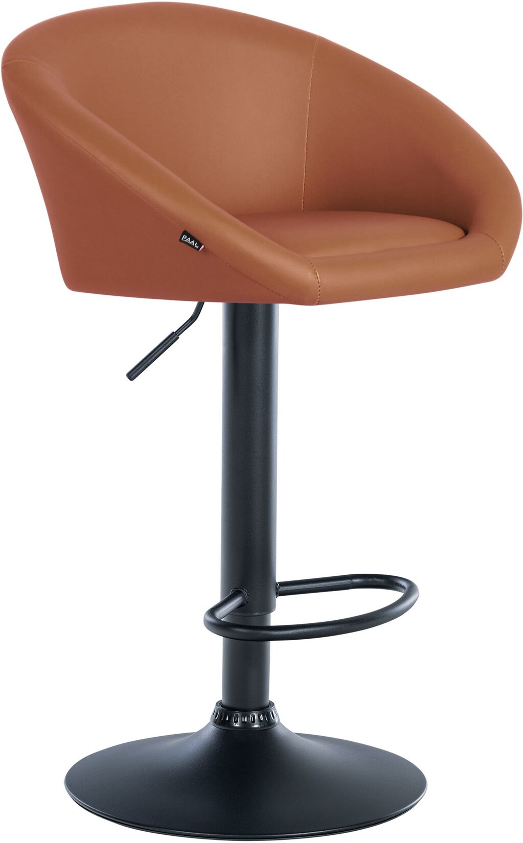 CLP Barhocker Davie Kunstleder schwarz Farbe: hellbraun, Material Gestell: Metall matt schwarz
