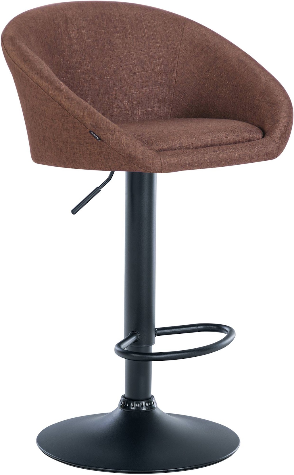 CLP Barhocker Davie Stoff schwarz Farbe: braun, Material Gestell: Metall matt schwarz