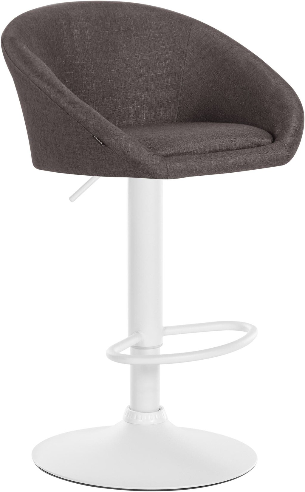 CLP Barhocker Davie Stoff weiß Farbe: dunkelgrau, Material Gestell: Metall matt weiss