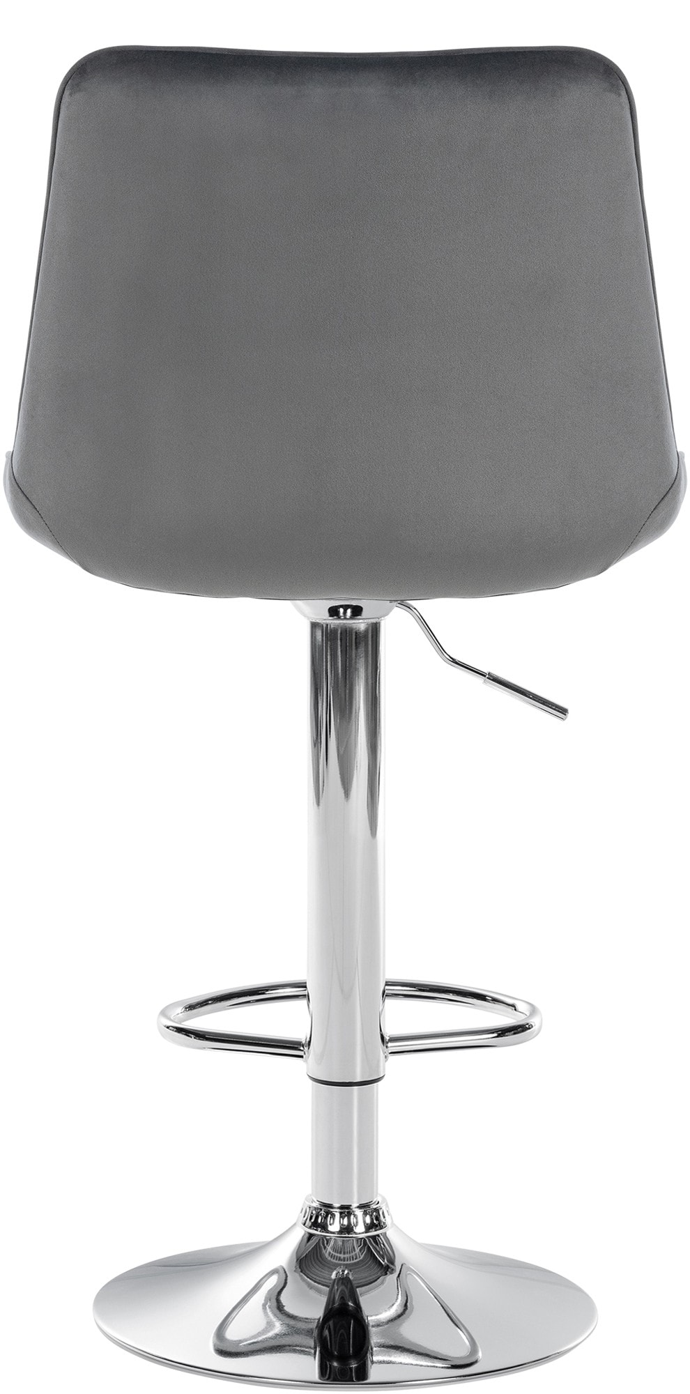 CLP 2er Set Barhocker Toni Samt chrom - Farbe: dunkelgrau, Gestellmaterial: Metall in Chromoptik 