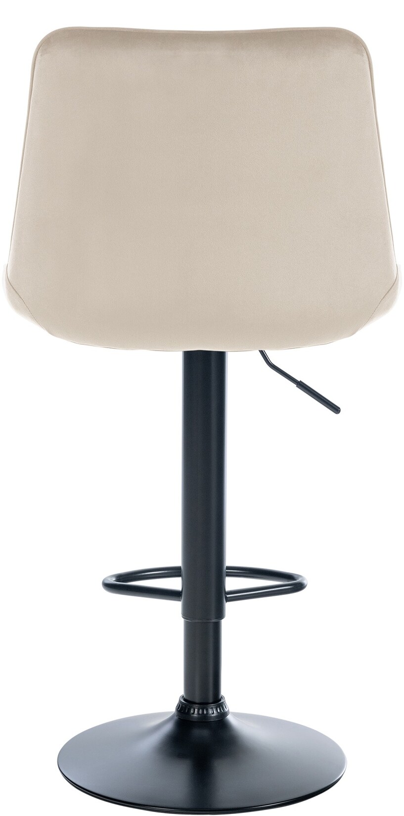 CLP 2er Set Barhocker Toni Samt schwarz Farbe: creme, Material Gestell: Metall matt schwarz