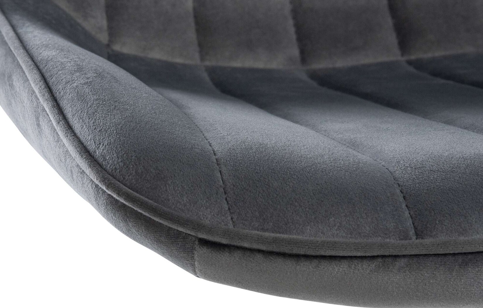 CLP 2er Set Barhocker Toni Samt weiß - Farbe: dunkelgrau, Gestellmaterial: Metall matt weiss