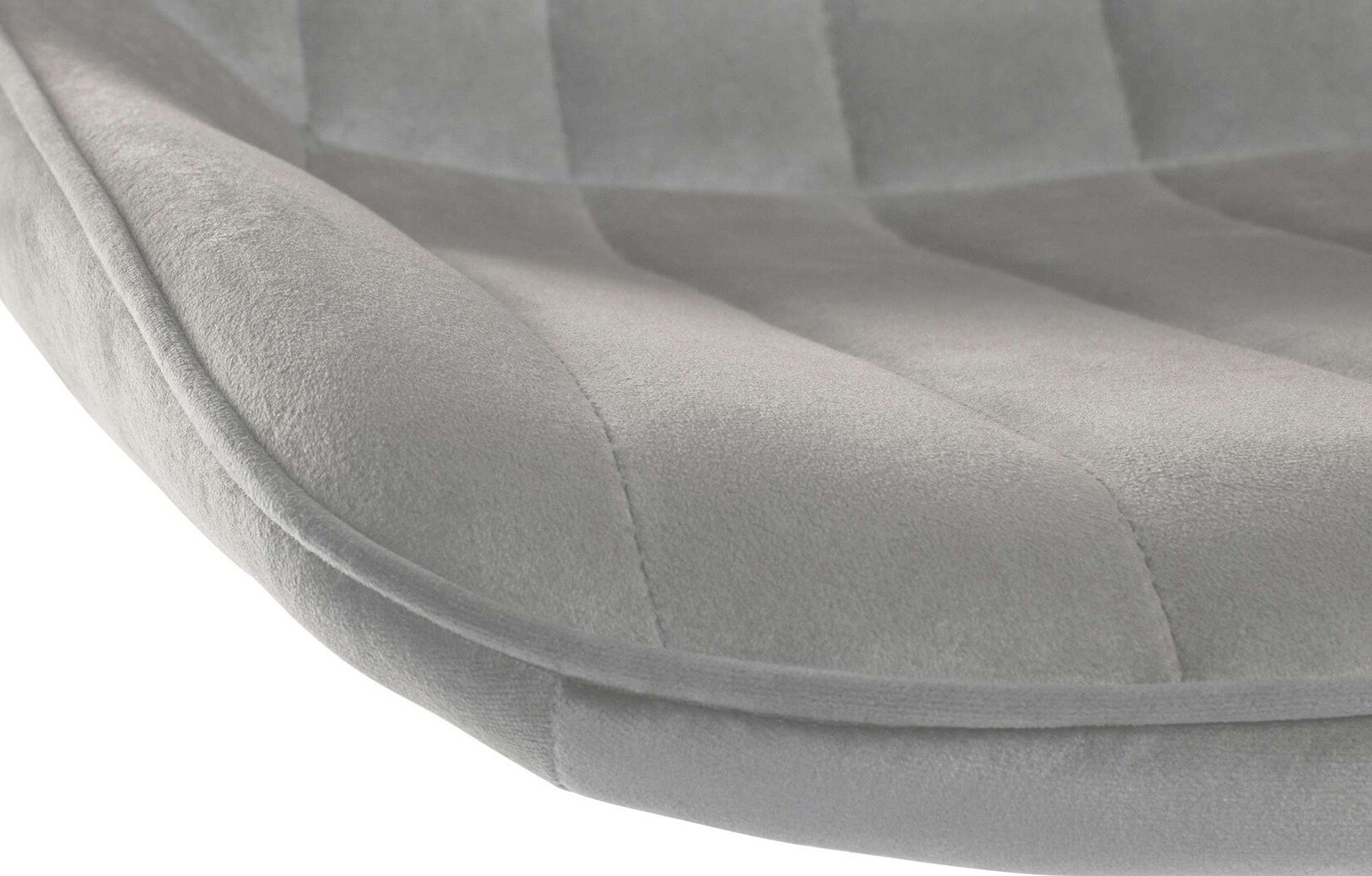 CLP 2er Set Barhocker Toni Samt weiß Farbe: grau, Material Gestell: Metall matt weiss