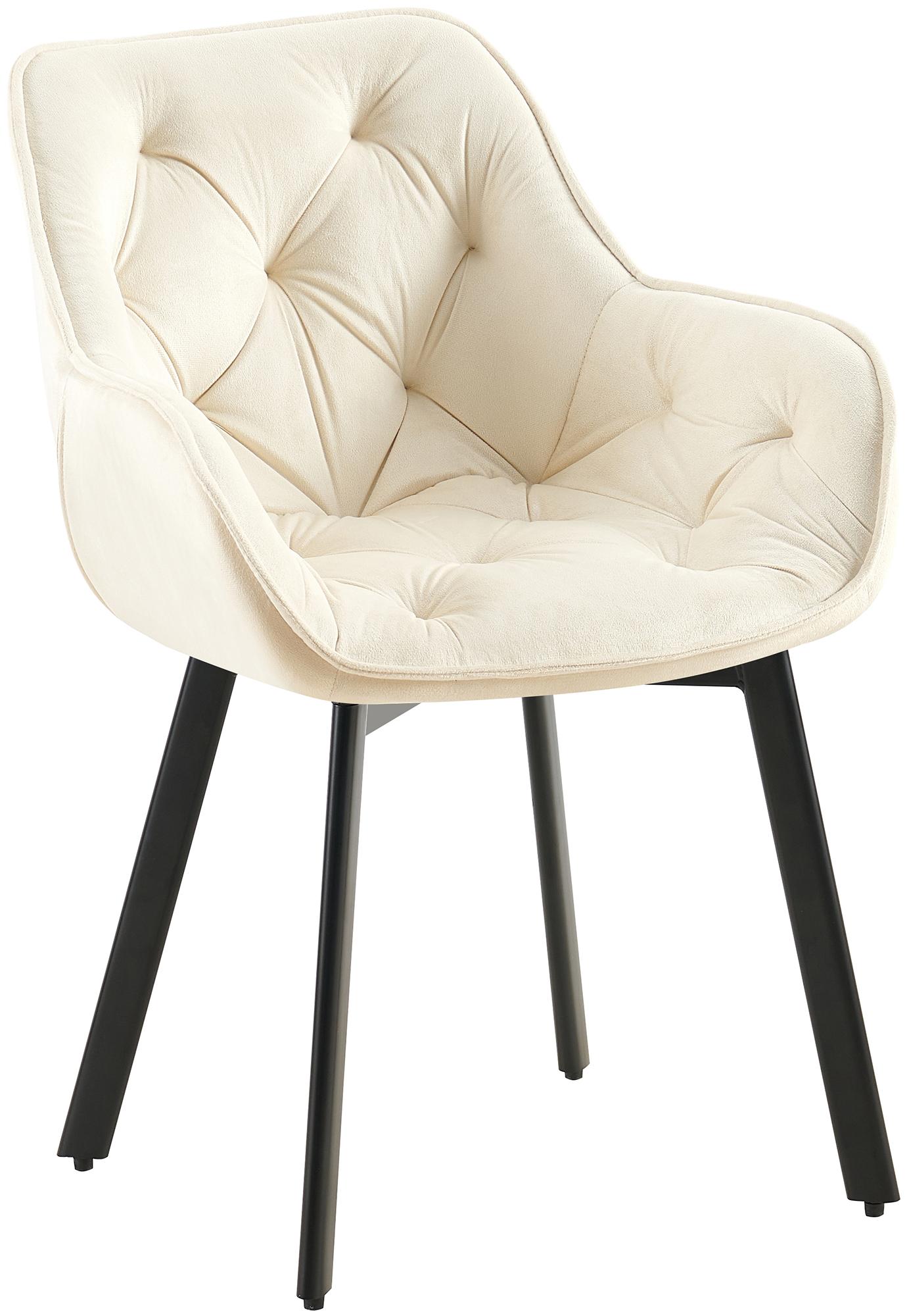 CLP Esszimmerstuhl ergonomisch Antigo, mit Armlehne gepolstert, 180&deg; Drehfunktion, schwarzer Samtbezug, K&uuml;chenstuhl mit Metallgestell 