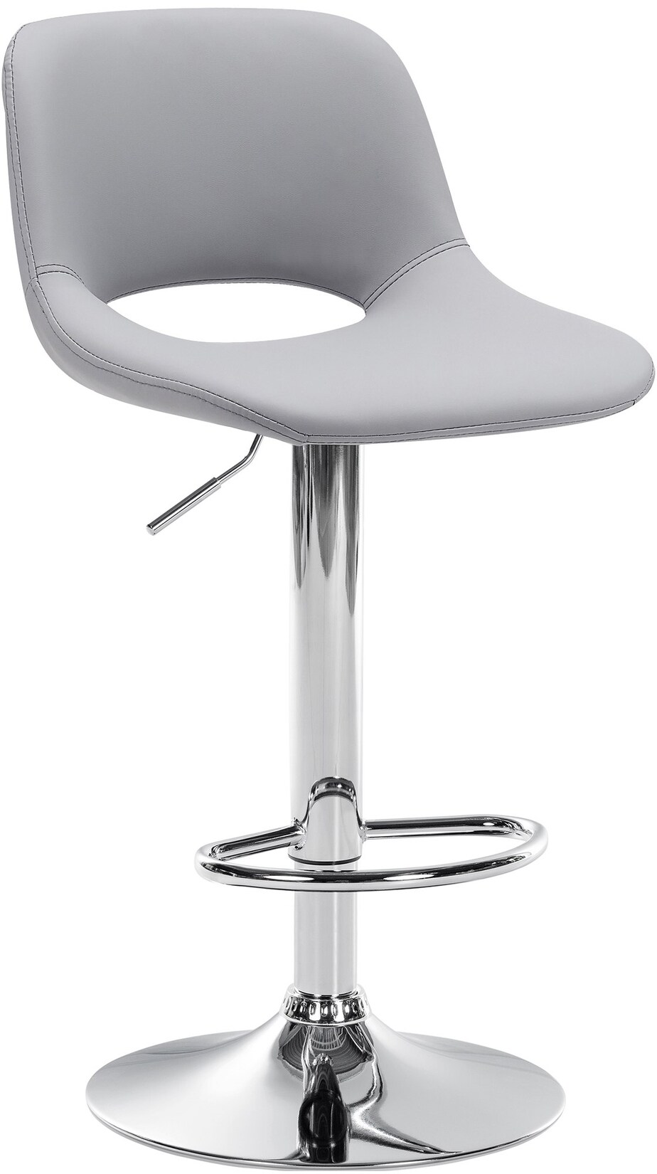 CLP Barhocker Camden Kunstleder chrom Farbe: grau, Material Gestell: Metall in Chromoptik