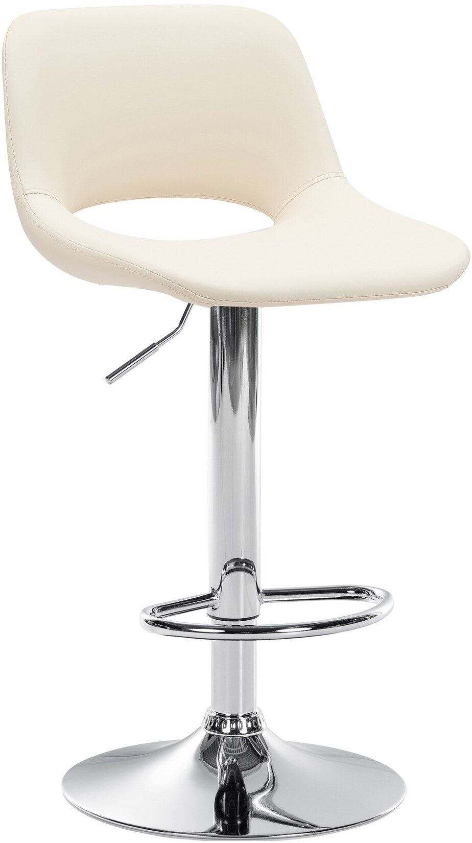 CLP Barhocker Camden Kunstleder chrom Farbe: creme, Material Gestell: Metall in Chromoptik