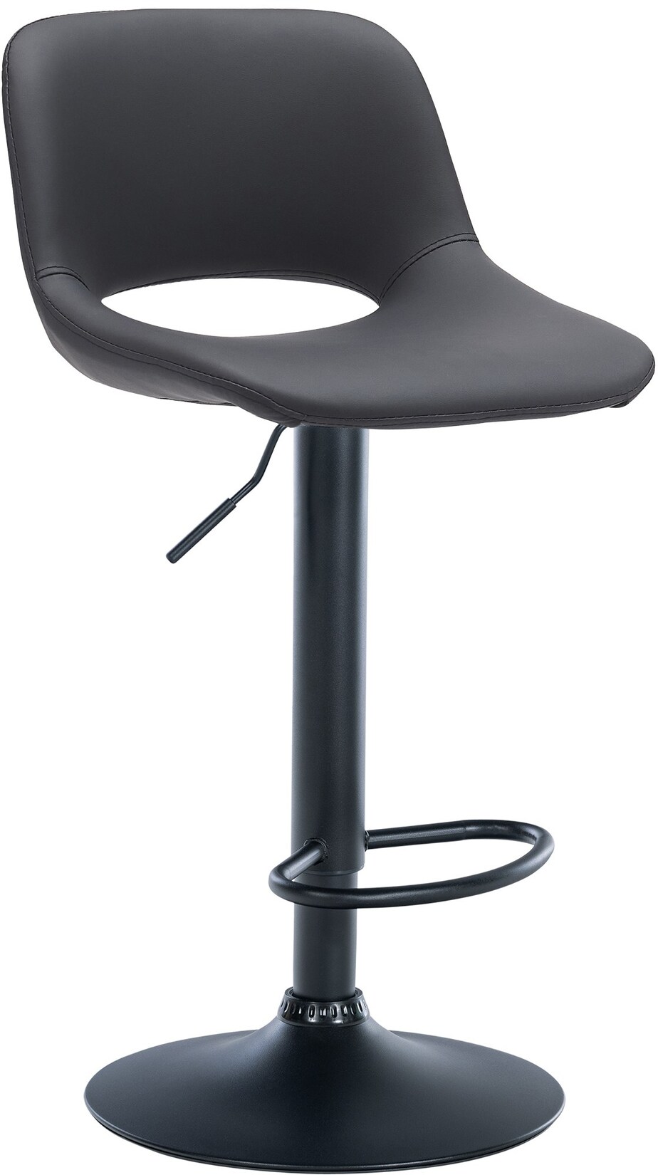 CLP Barhocker Camden Kunstleder schwarz Farbe: schwarz, Material Gestell: Metall matt schwarz