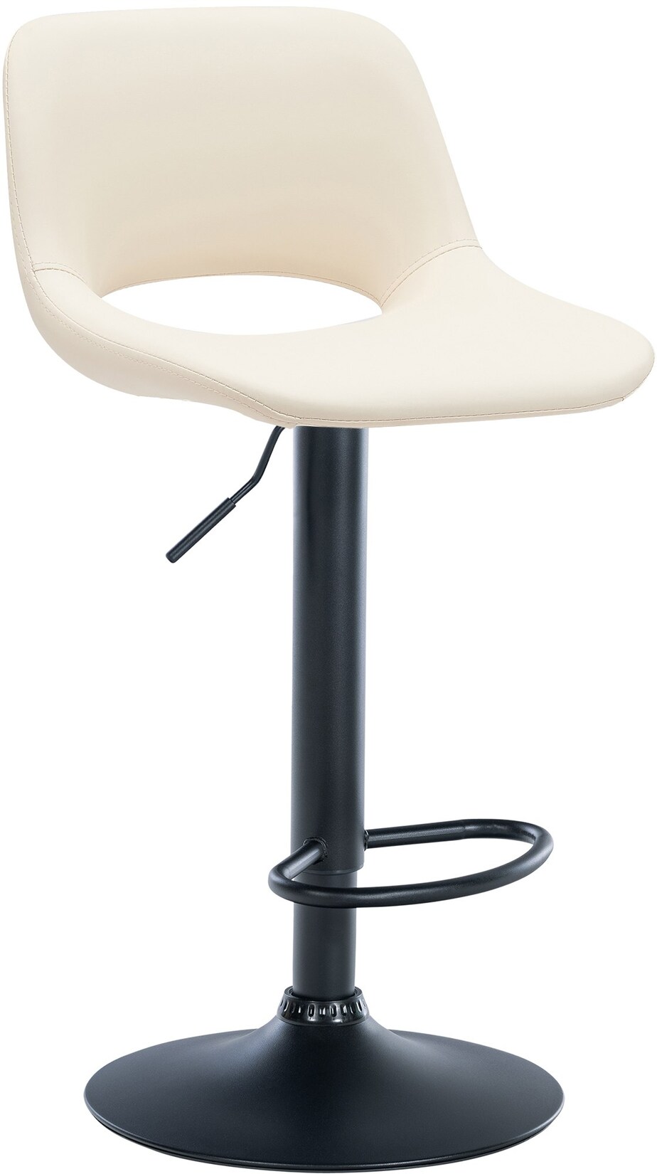 CLP Barhocker Camden Kunstleder schwarz Farbe: creme, Material Gestell: Metall matt schwarz