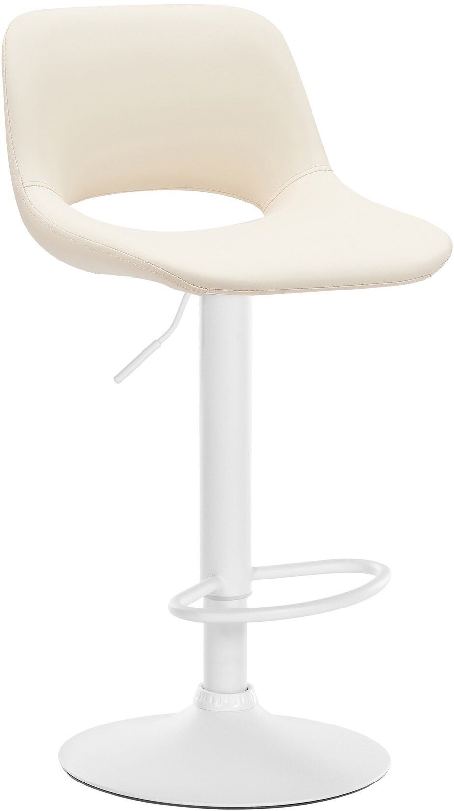 CLP Barhocker Camden Kunstleder weiß Farbe: creme, Material Gestell: Metall matt weiss