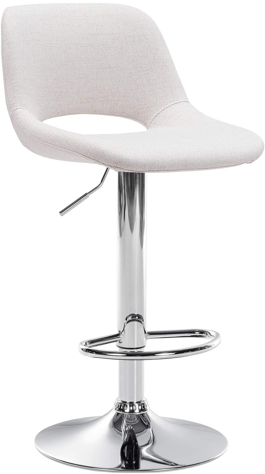 CLP Barhocker Camden Stoff chrom Farbe: creme, Material Gestell: Metall in Chromoptik