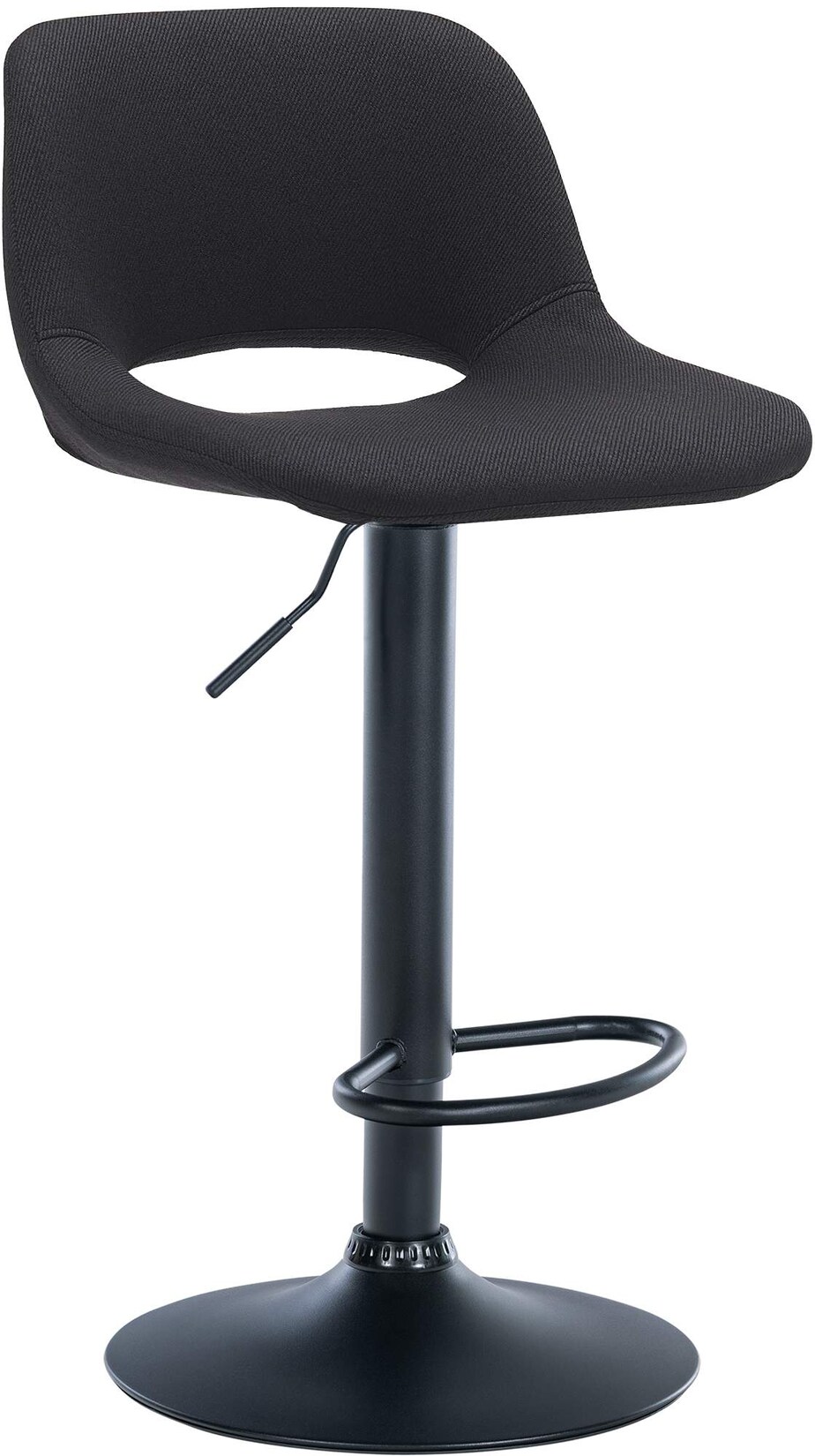 CLP Barhocker Camden Stoff schwarz Farbe: schwarz, Material Gestell: Metall matt schwarz