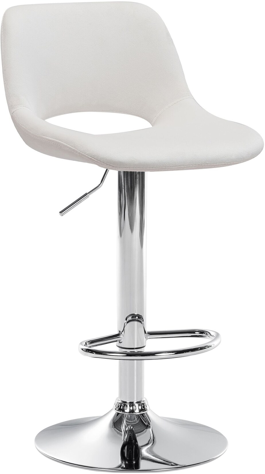 CLP Barhocker Camden Samt chrom Farbe: creme, Material Gestell: Metall in Chromoptik
