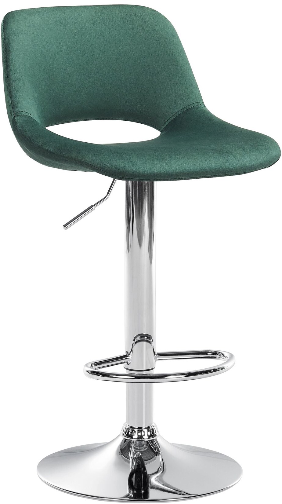 CLP Barhocker Camden Samt chrom Farbe: grün, Material Gestell: Metall in Chromoptik