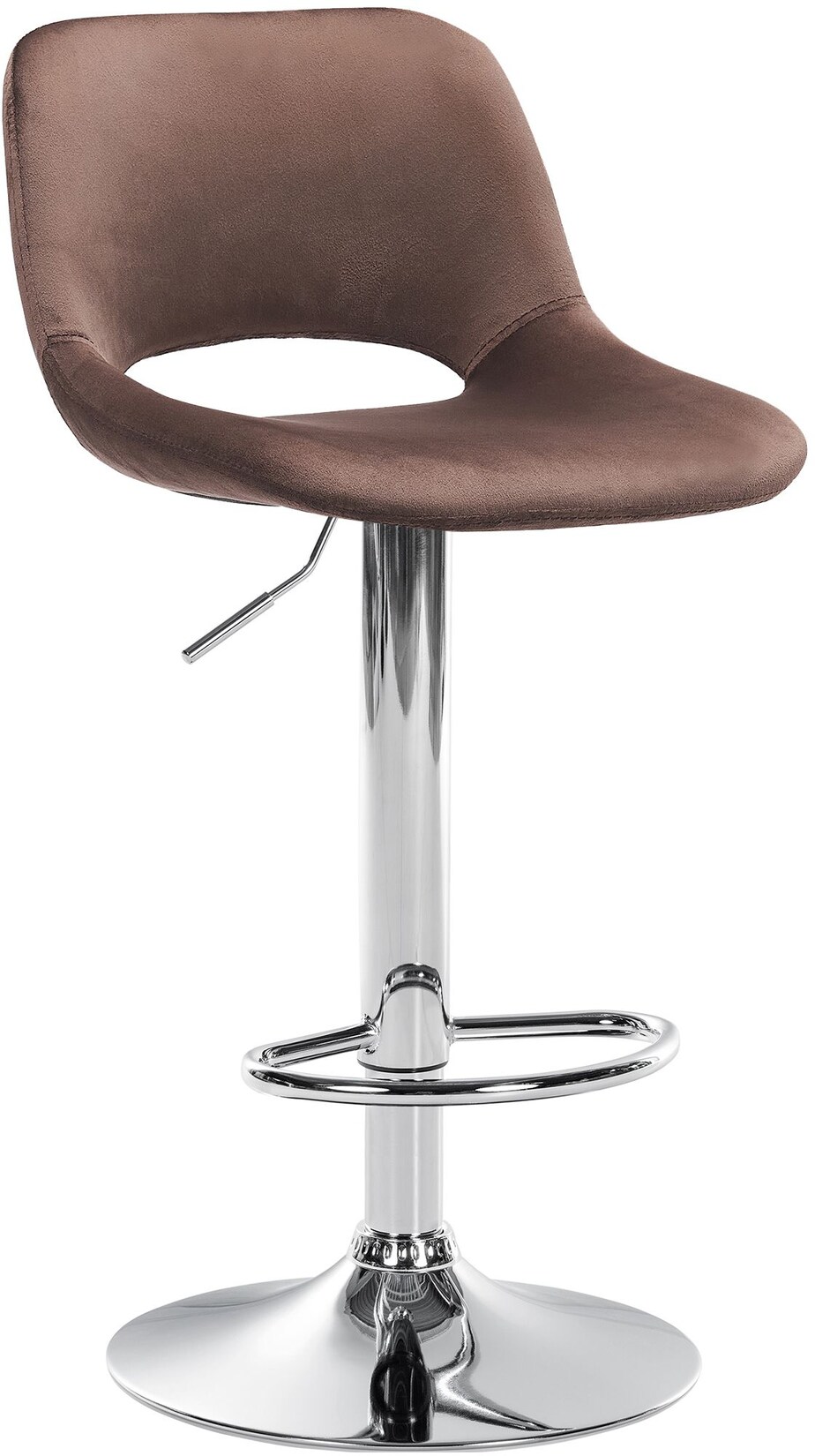CLP Barhocker Camden Samt chrom Farbe: braun, Material Gestell: Metall in Chromoptik