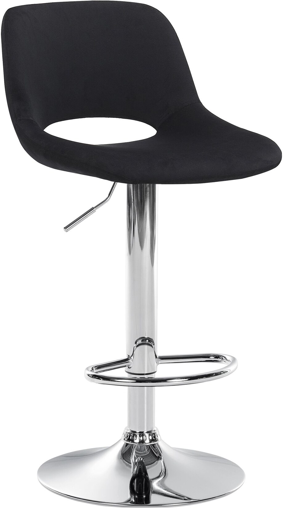 CLP Barhocker Camden Samt chrom Farbe: schwarz, Material Gestell: Metall in Chromoptik
