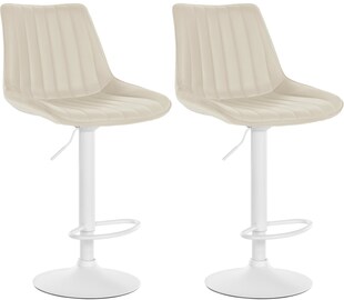 CLP 2er Set Barhocker Toni Kunstleder I Höhenverstellbarer Barstuhl Mit Metallgestell I Thekenhocker Mit Integrierter Fußstütze 