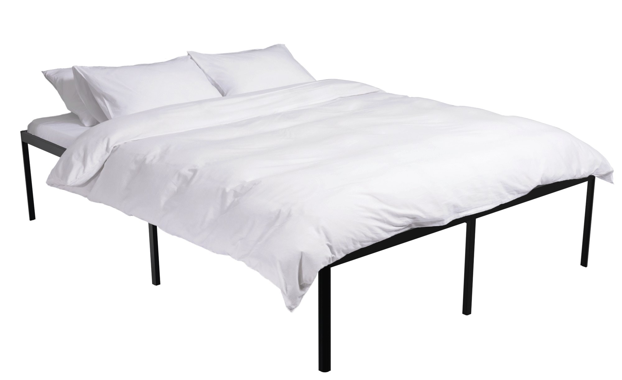 CLP Metallbett Hamlin mit Lattenrost I Stabiles Bettgestell mit Stauraum I Modernes Bett mit belastbarem schwarzem Rahmen 
