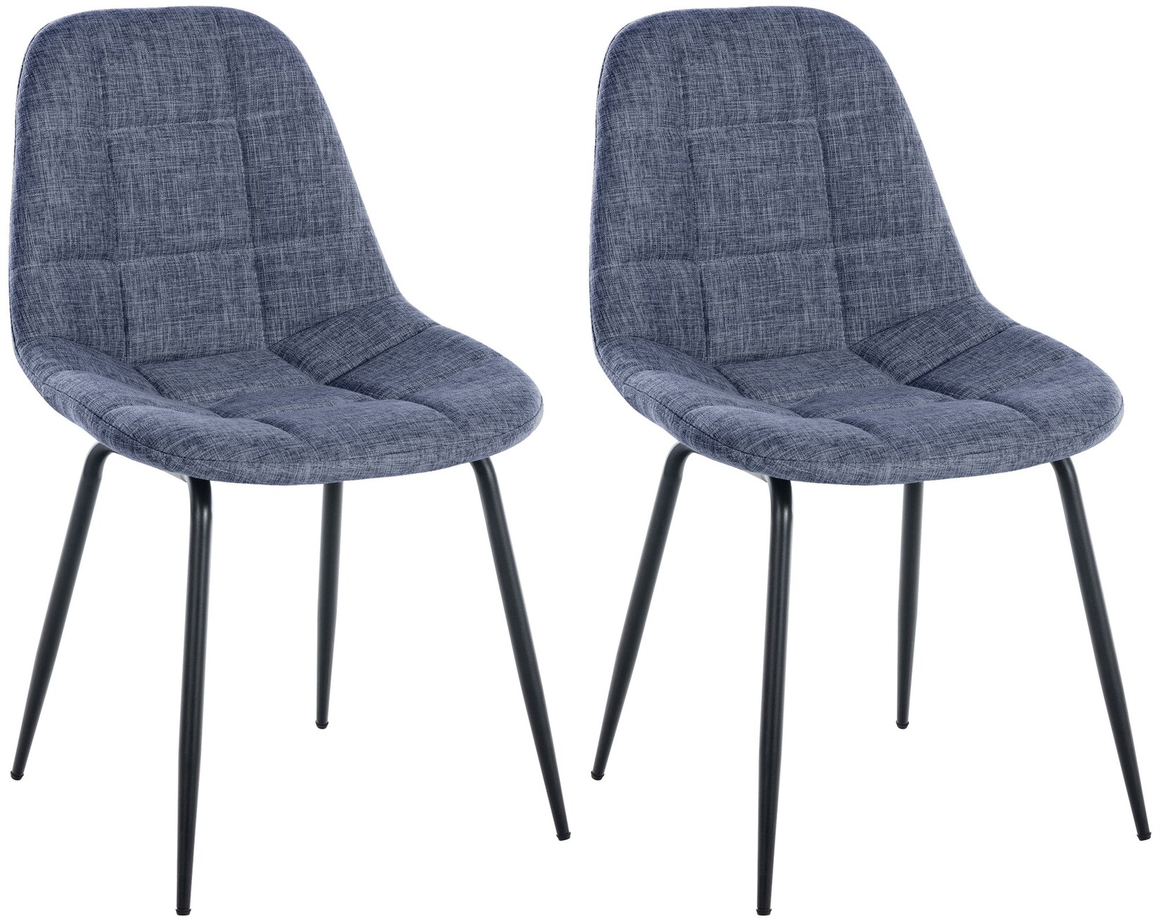 CLP 2er Set Stuhl Tom Stoff Farbe: blau, Material: Stoff