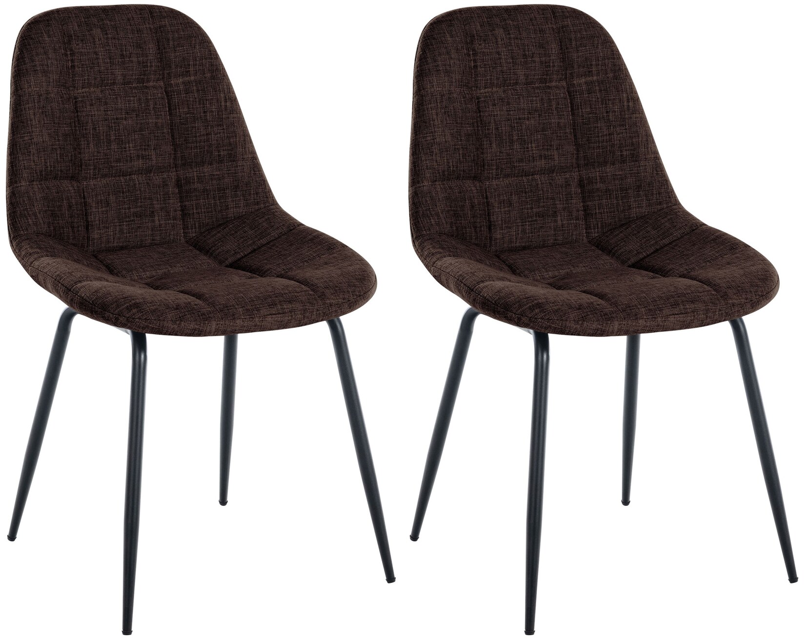 CLP 2er Set Stuhl Tom Stoff Farbe: braun, Material: Stoff
