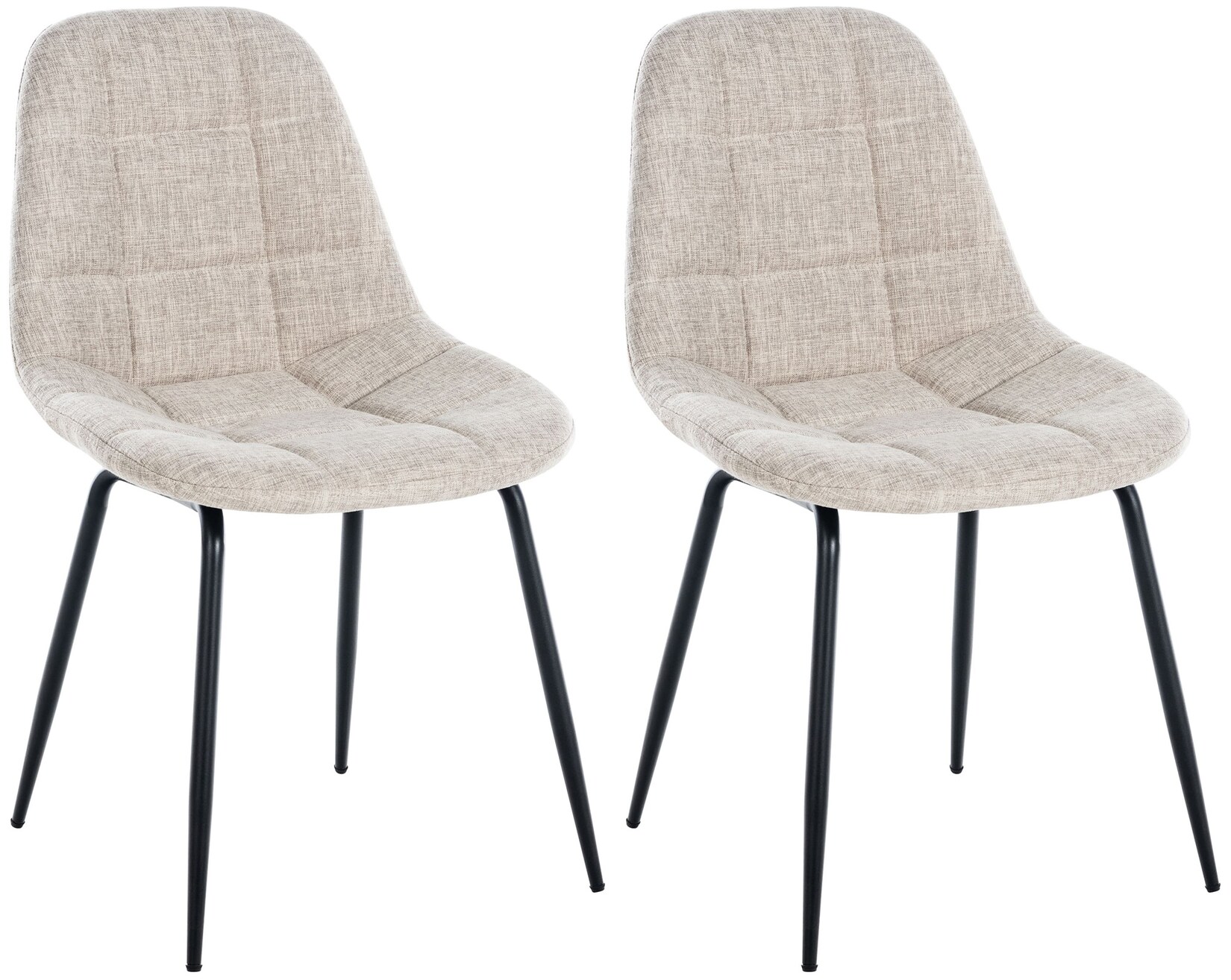 CLP 2er Set Stuhl Tom Stoff Farbe: creme, Material: Stoff