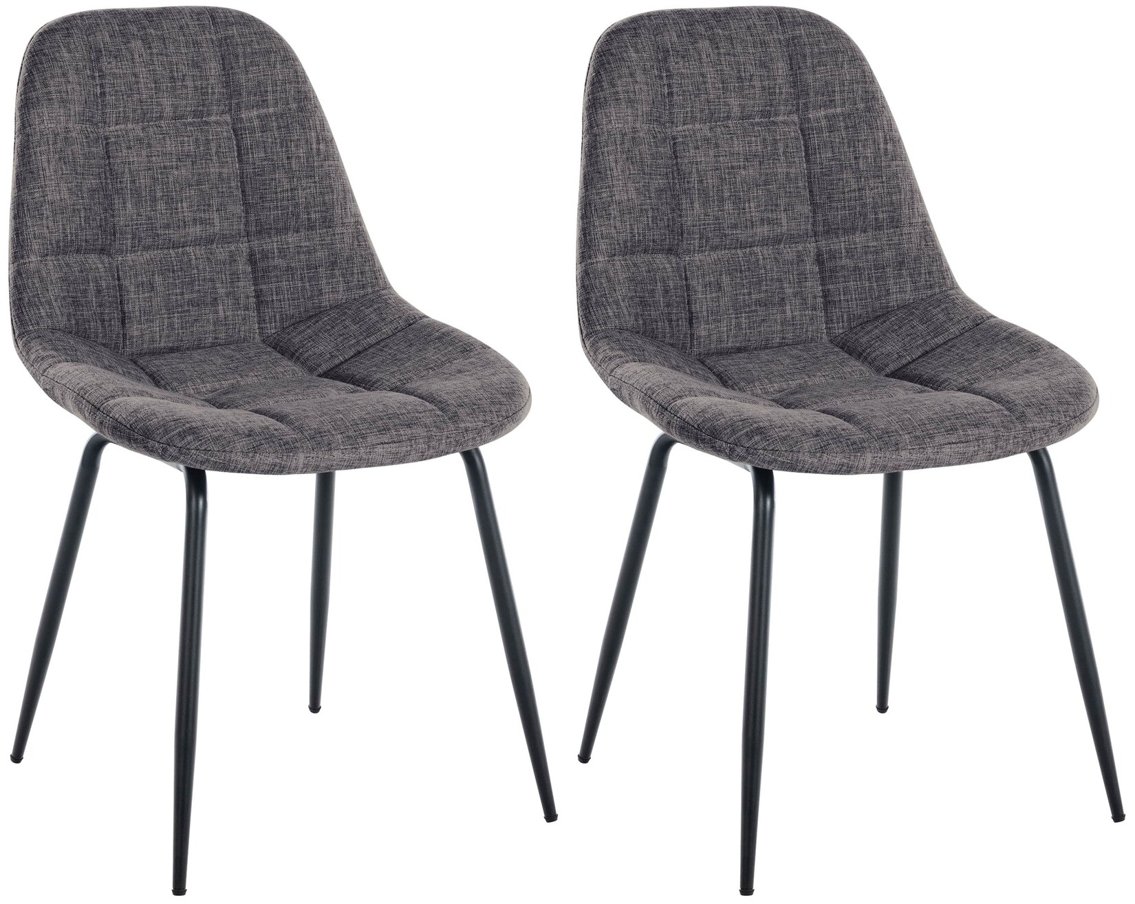 CLP 2er Set Stuhl Tom Stoff Farbe: hellgrau, Material: Stoff
