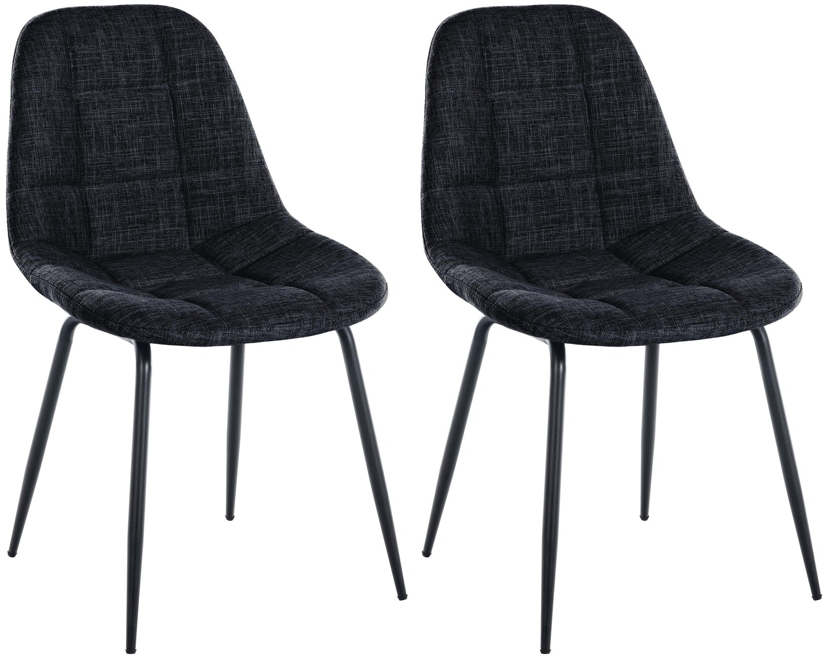 CLP 2er Set Stuhl Tom Stoff Farbe: schwarz, Material: Stoff