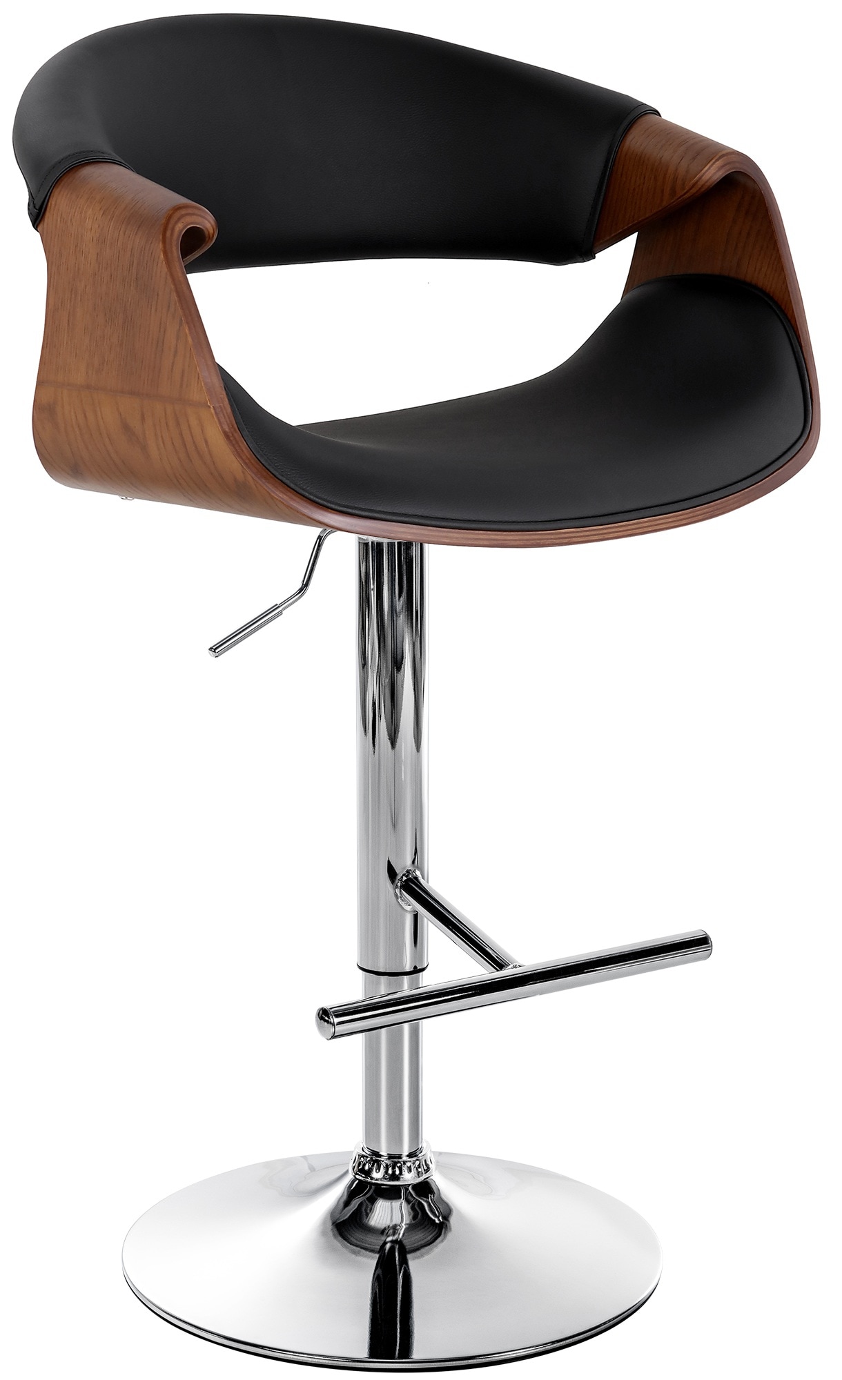 CLP Barhocker Foley Kunstleder I Tresenhocker Mit Lehne Und Armlehne I H&ouml;henverstellbarer Holzsitz, Kunstlederbezug 