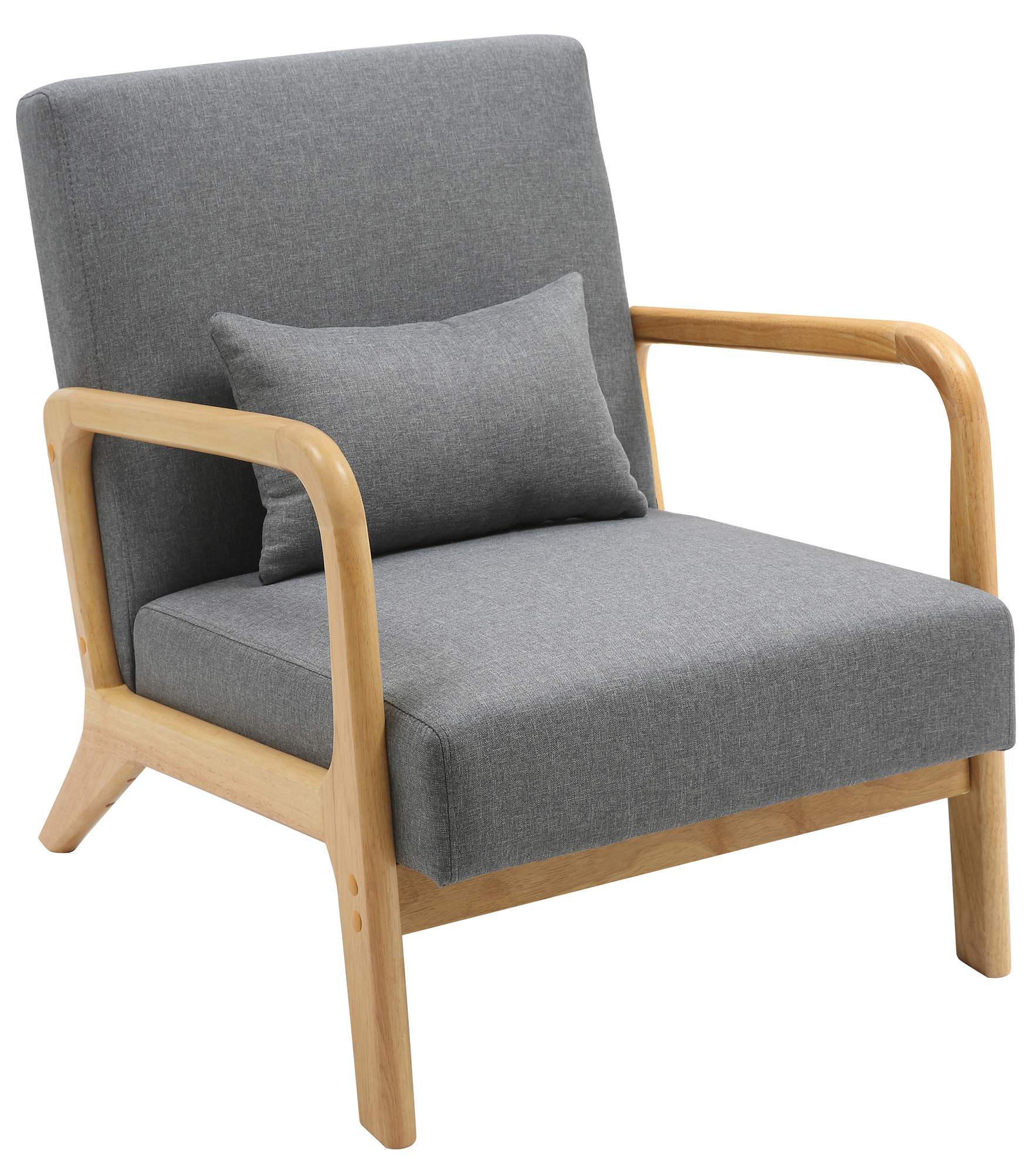 CLP Relaxsessel Hibbing I Komfortabler Polstersessel mit Stoffbezug I Gestell aus Kautschukholz I Sessel f&uuml;r Wohnzimmer und Schlafzimmer 