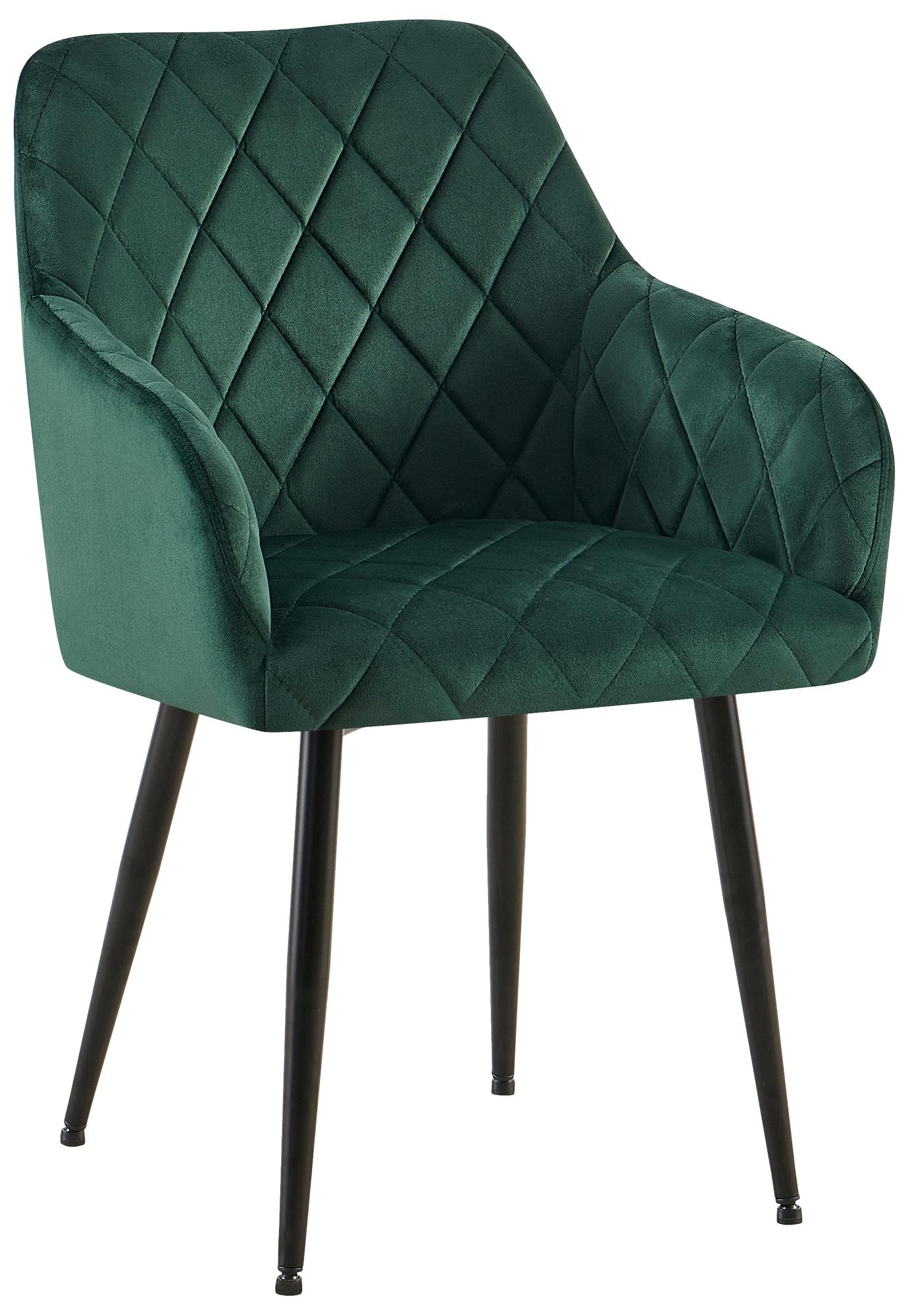 CLP Esszimmerstuhl Monett I Polsterstuhl mit Samtbezug I K&uuml;chenstuhl mit stabilem Metallgestell I bis 150 kg belastbar 