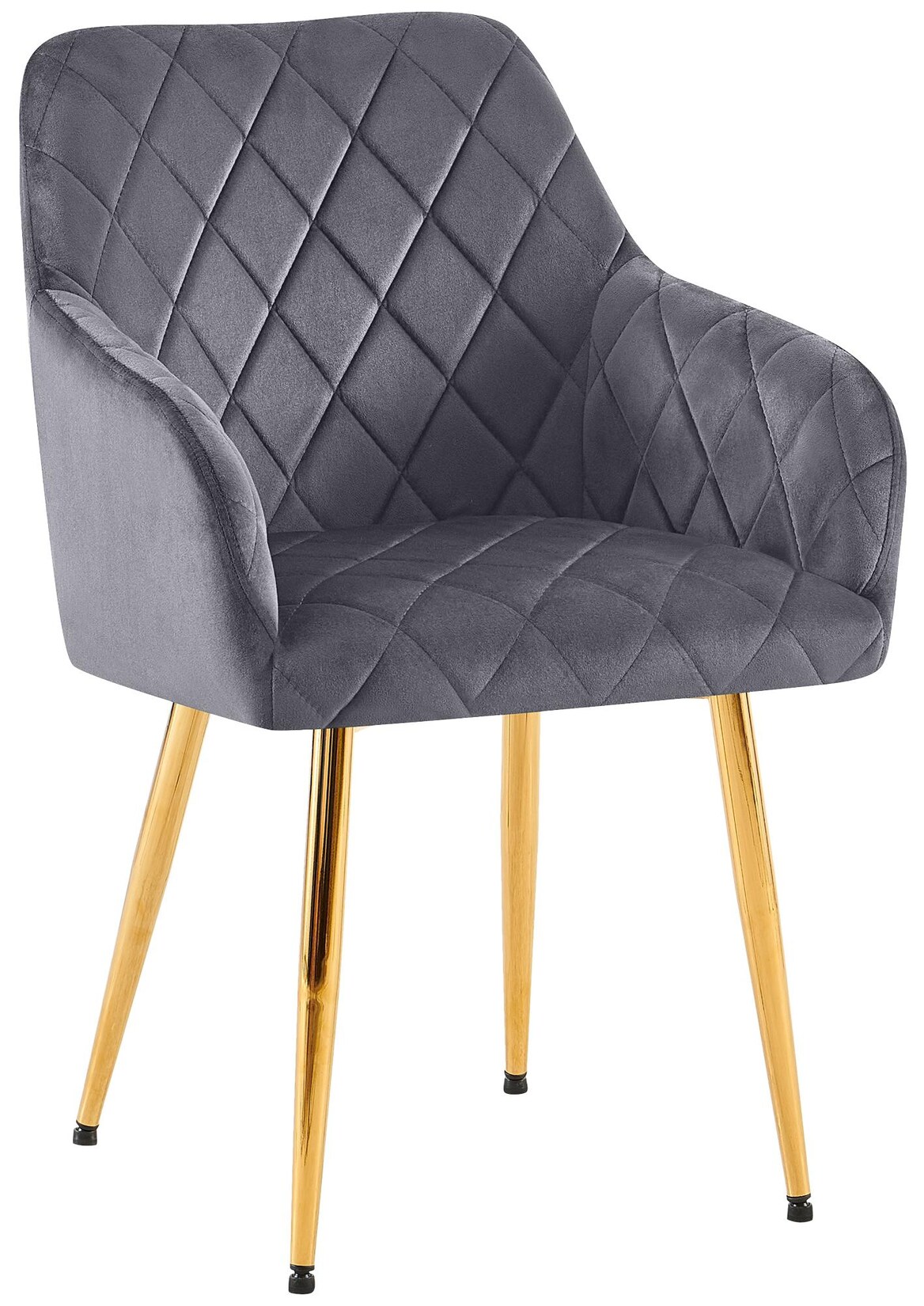 CLP Esszimmerstuhl Monett Samt G Farbe: dunkelgrau, Material Gestell: Metall gold