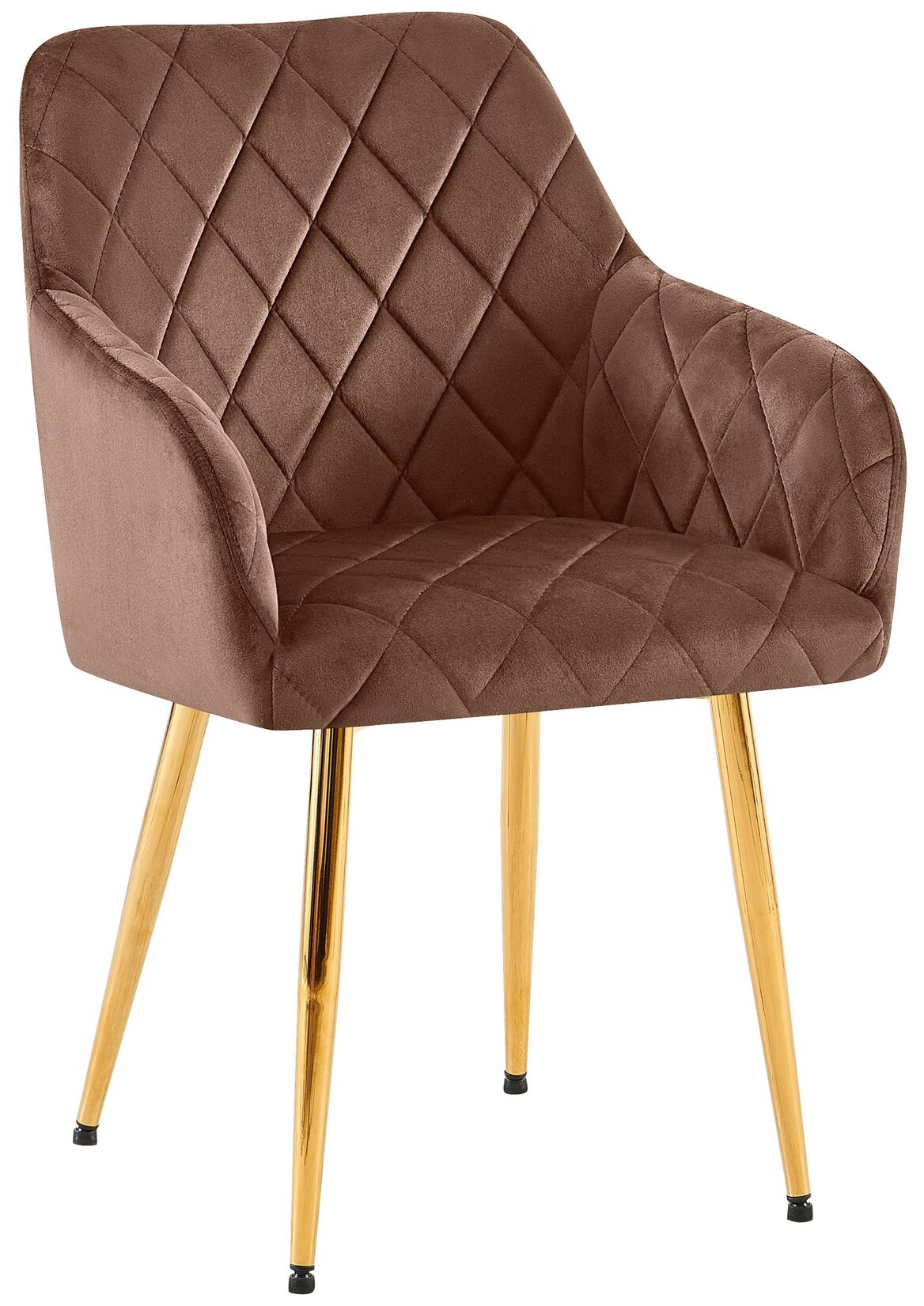 CLP Esszimmerstuhl Monett Samt G Farbe: braun, Material Gestell: Metall gold