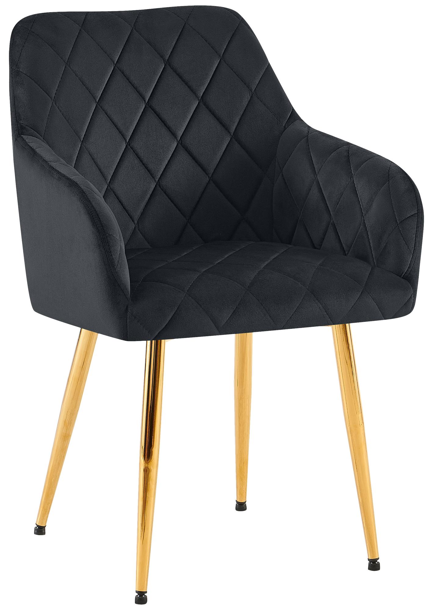 CLP Esszimmerstuhl Monett I Polsterstuhl mit Samtbezug I K&uuml;chenstuhl mit stabilem Metallgestell I bis 150 kg belastbar 