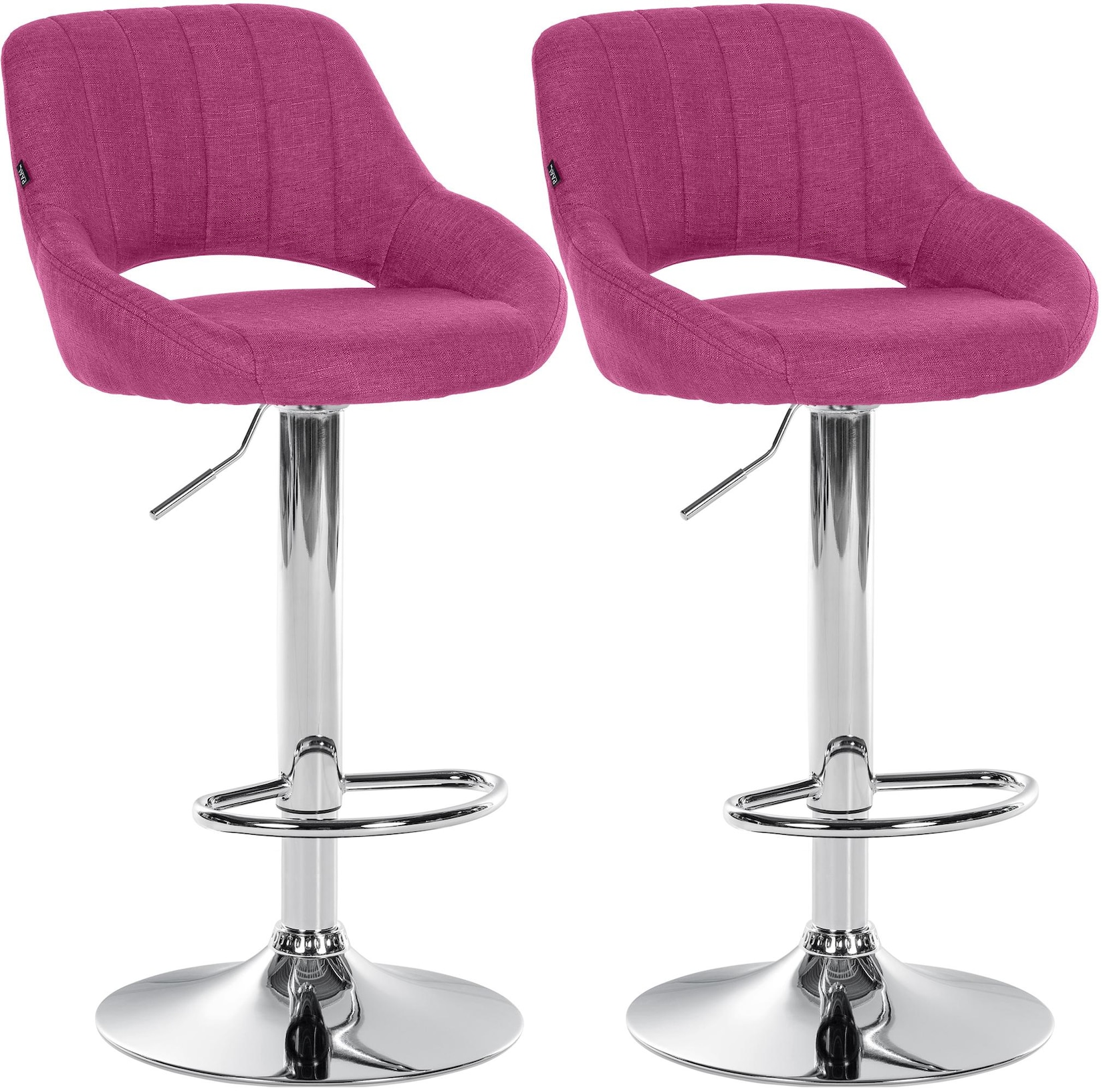Lot de 2 tabourets de bar Milet en tissu Violet Métal chromé