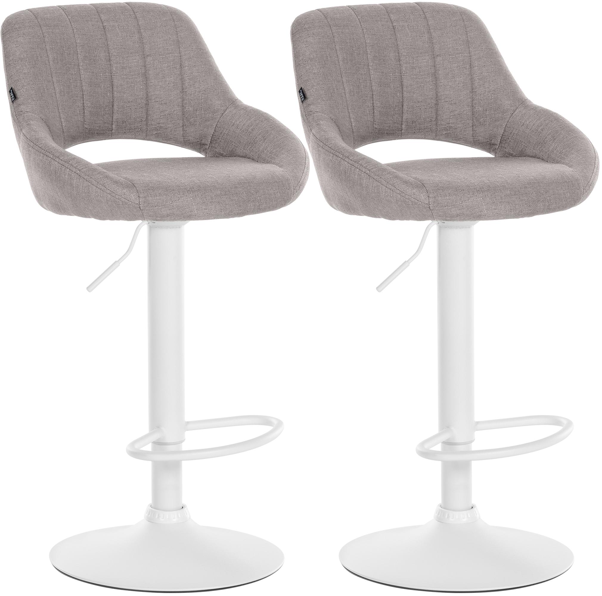 CLP Barhocker 2er Set h&ouml;henverstellbar mit Lehne Milet, Barst&uuml;hle gepolstert Stoffbez&uuml;ge, Tresenst&uuml;hle mit Metallgestellen drehbar 