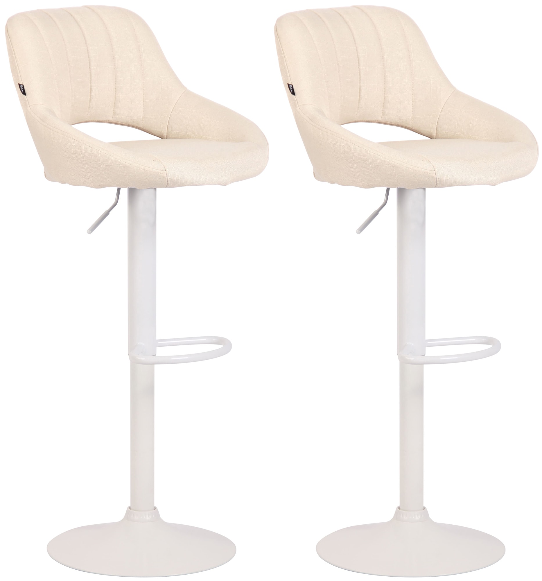 CLP 2er Set Barhocker Milet Mit Stoffbezug I Drehbarer Barstuhl Mit Lehne Und Fu&szlig;st&uuml;tze 