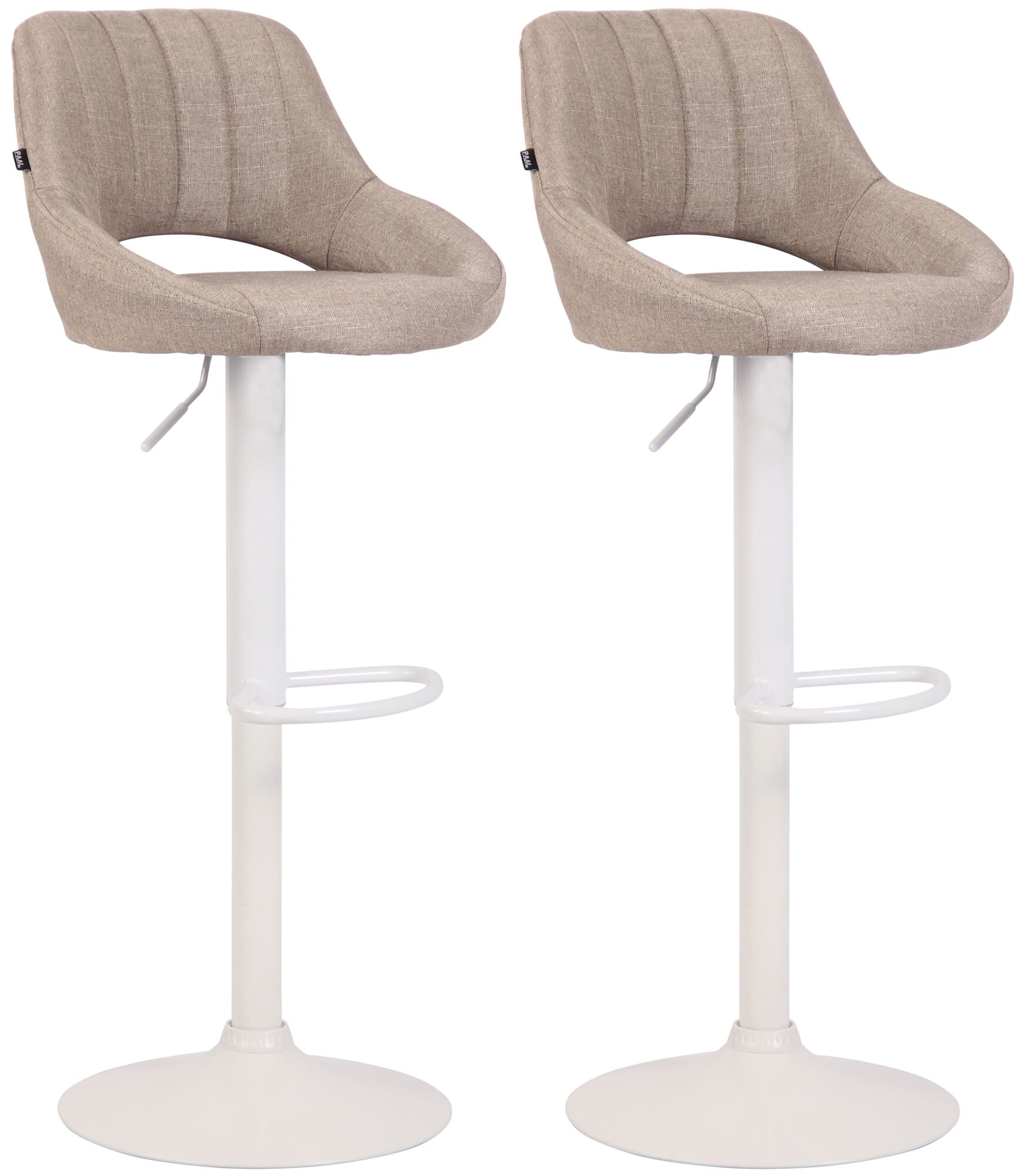 CLP 2er Set Barhocker Milet Mit Stoffbezug I Drehbarer Barstuhl Mit Lehne Und Fu&szlig;st&uuml;tze 