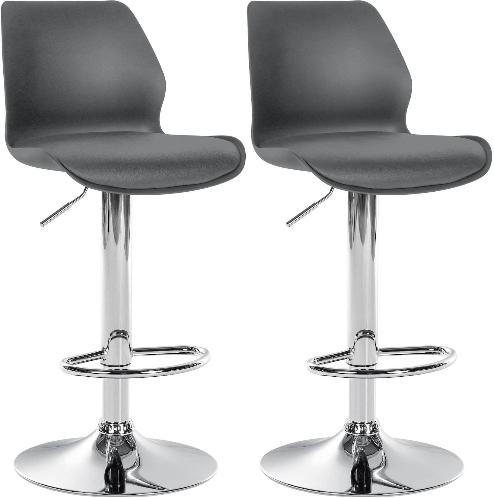 CLP 2er Set Barhocker Gilbert Kunststoff Farbe: grau, Material: Kunststoff