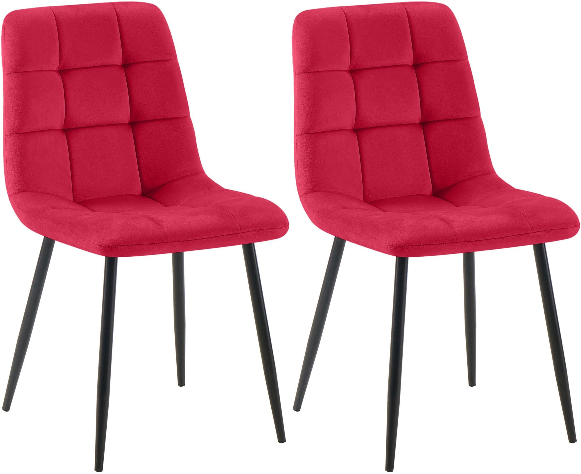 CLP 2er Set Esszimmerstuhl Tilde, K&uuml;chenst&uuml;hle gepolstert mit gestepptem Bezug, Polsterst&uuml;hle mit Metallgestell, bis 150 kg belastbar 